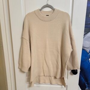 Free People Cream Turtleneck Sweater